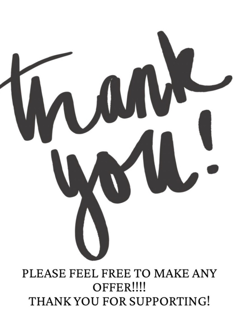 Graphic 'Thank You' Print in Black on White
